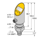 6833962 - Pressure Transmitter (Rotatable), 2 PNP/NPN Transistor Switching Outputs