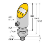 6832688 - Pressure Sensor (Rotatable), 2 PNP/NPN Transistor Switching Outputs