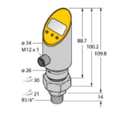 6832892 - Pressure Transmitter (Rotatable), 2 PNP/NPN Transistor Switching Outputs