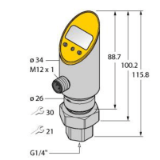 6833843 - Pressure Transmitter (Rotatable), With Analog Output and PNP/NPN Transistor Swit