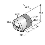 6833009 - Pressure Sensor, IO-Link with 2 PNP Transistor Switching Outputs