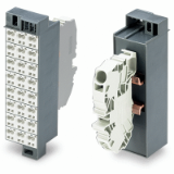 726-611 - Common potential matrix patchboard, Marking 1-24, with 1 input module incl. end plate, Color of modules: white, Numbering of modules arranged vertically, for 19" racks, Slimline version